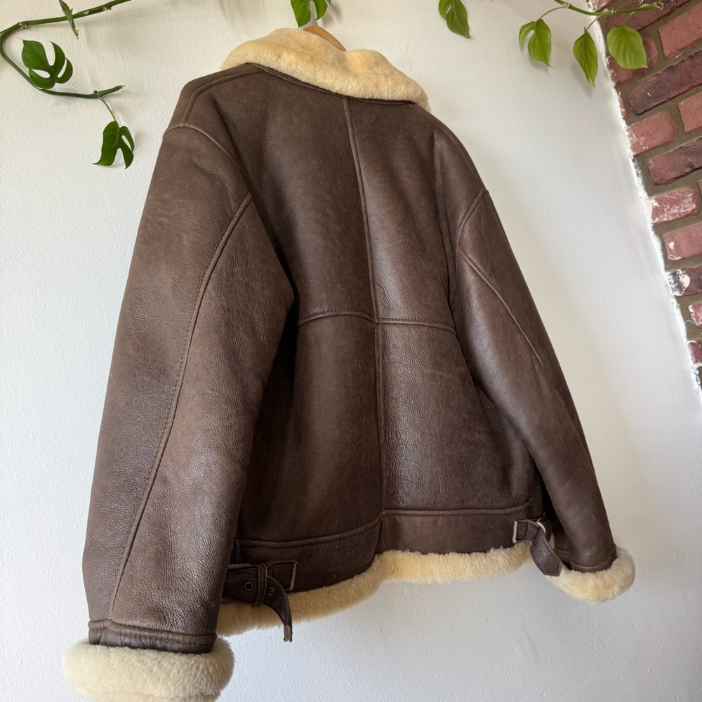 Vintage Sawyer of Napa Men's Leather Sheepskin Jacket - Picture 8 of 10